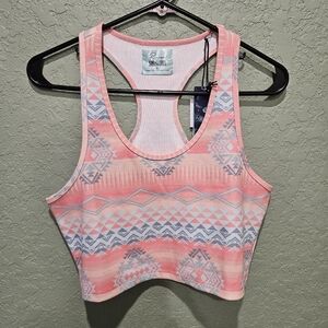NWT- Range by Rock & Roll Denim Coral Ombre Aztec Bralette Size XL